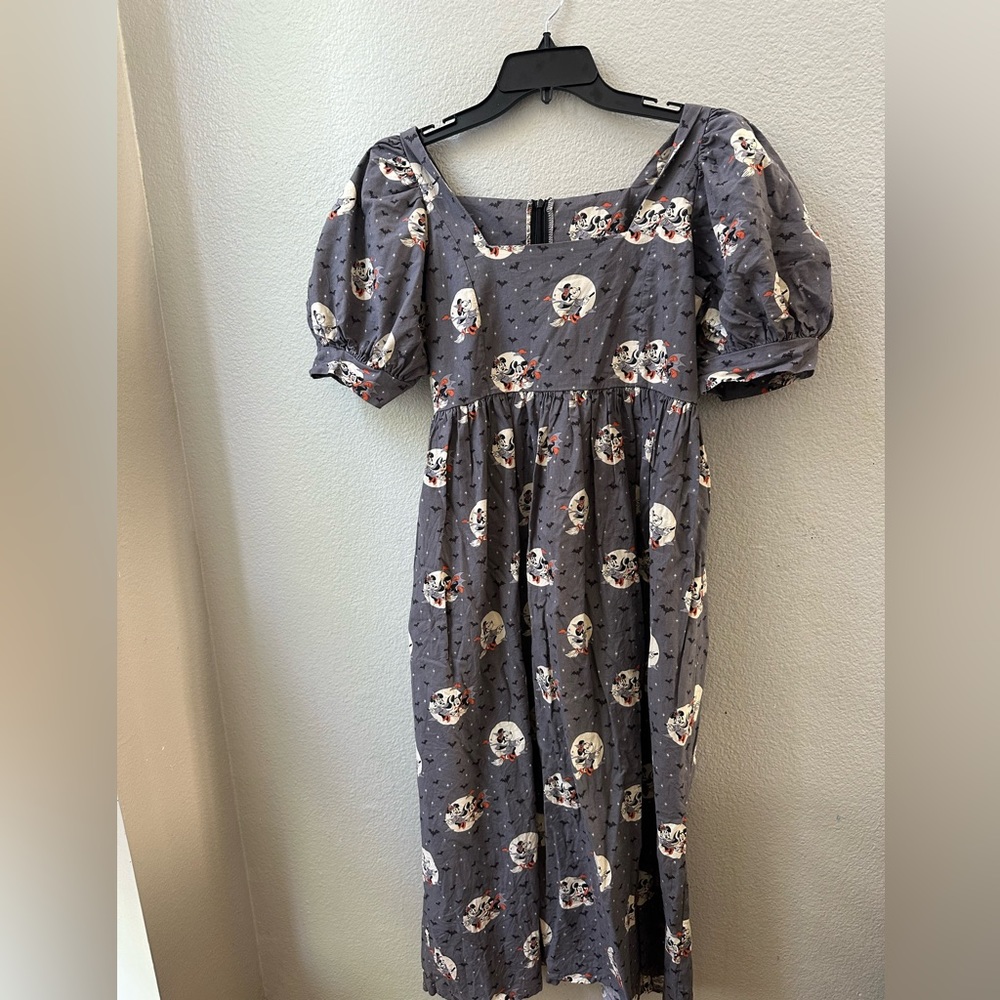 DISNEY DISNEYLAND mickey mouse vampire halloween all over print dress womens S.